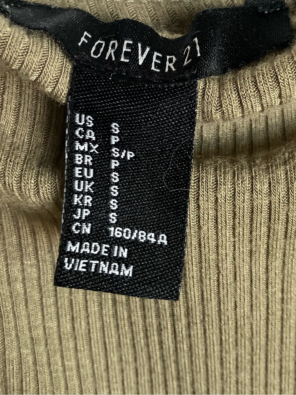 Forever 21 Olive Ribbed Spaghetti Strap Mini Dress - Picture 2 of 2